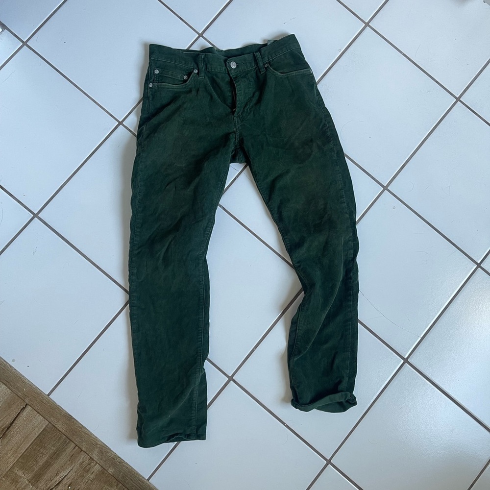 Levi's Dark Green Corduroy Pants Mid rise straight